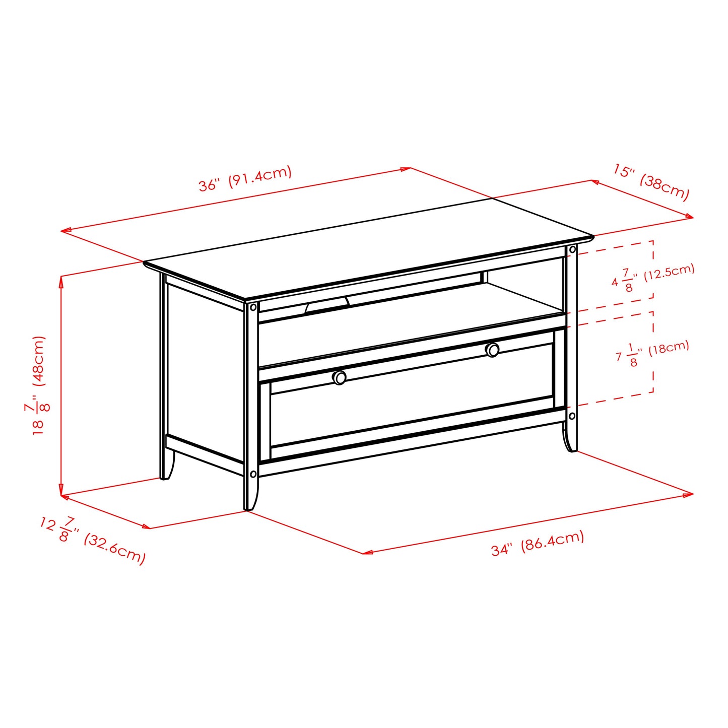 Zuri TV & Media Stand, Espresso