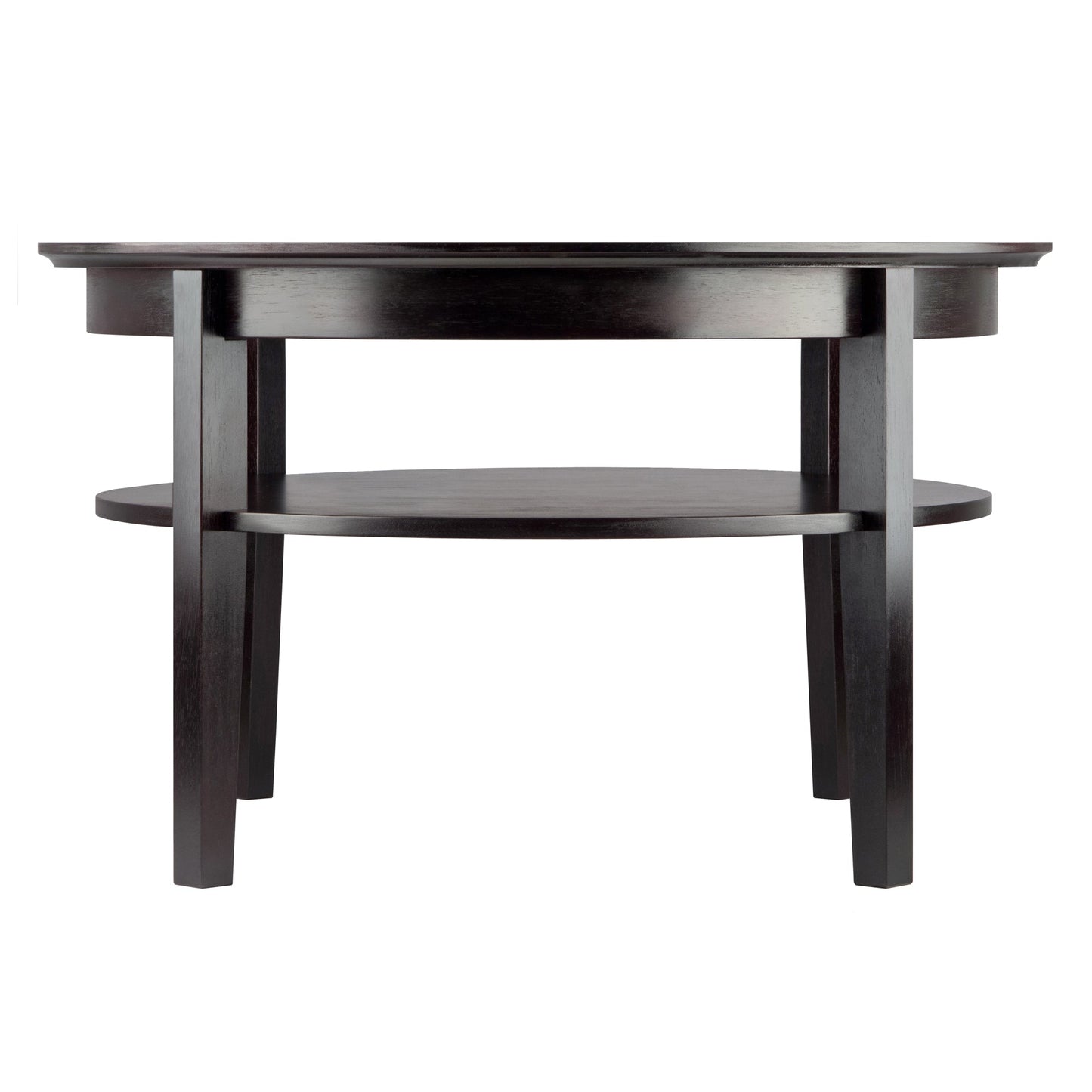 Amelia Round Coffee Table with Pull out Tray, Espresso