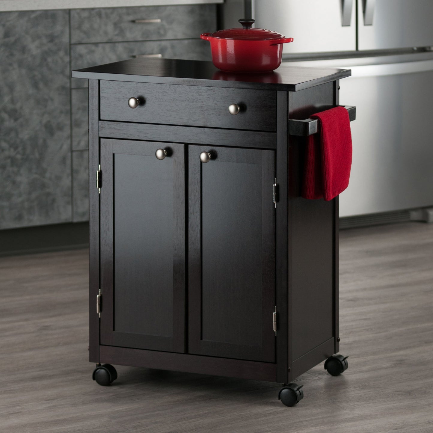 Savannah Utility Kitchen Cart, Espresso