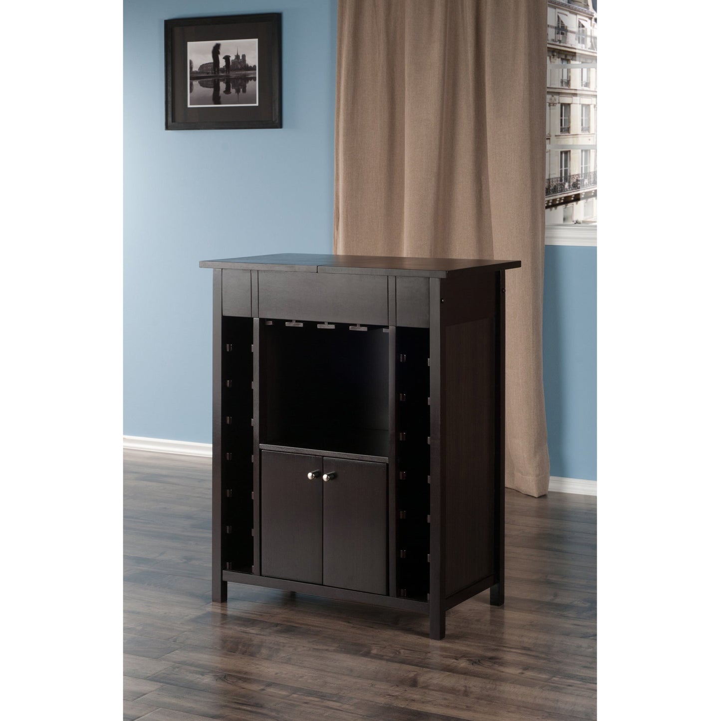 Yukon Wine Cabinet, Expandable Top, Espresso