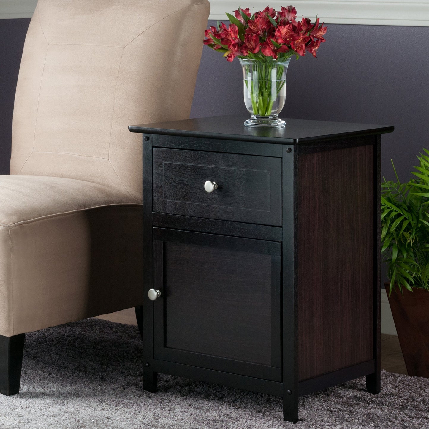 Eugene Accent Table, Nightstand, Espresso