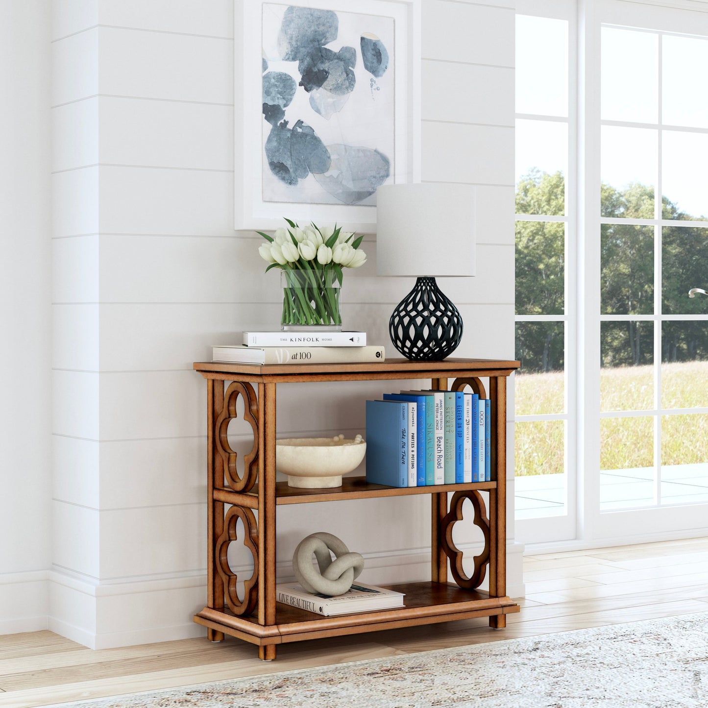 Paloma 2 Shelf 30"W Bookcase in Light Brown  9331415