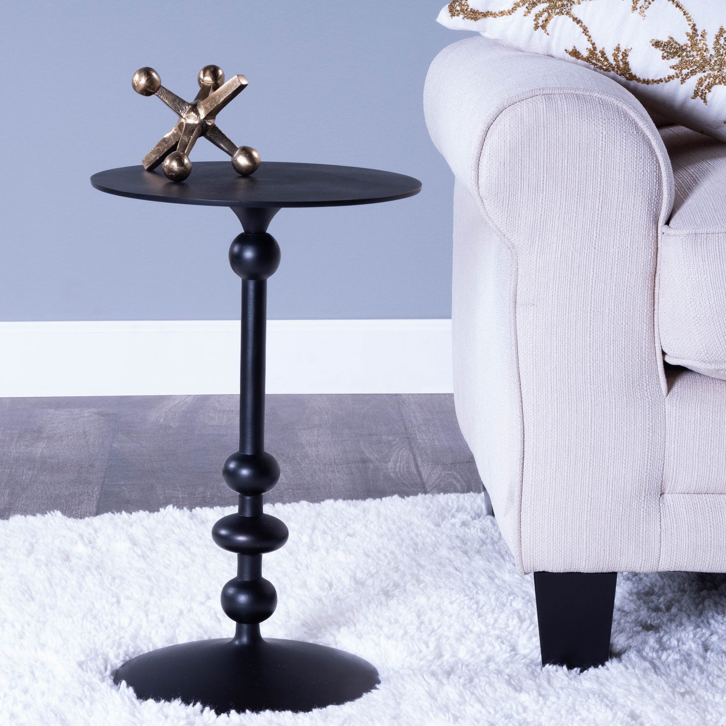 Zora Pedestal Side Table in Black  9340025