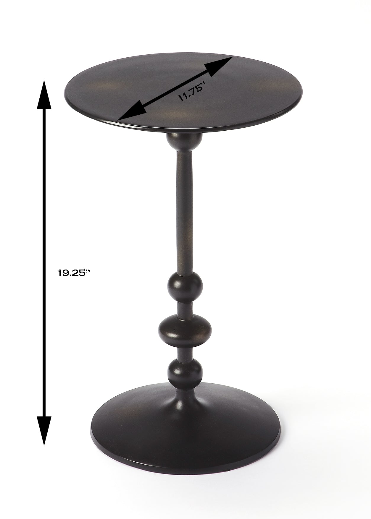 Zora Pedestal Side Table in Black  9340025