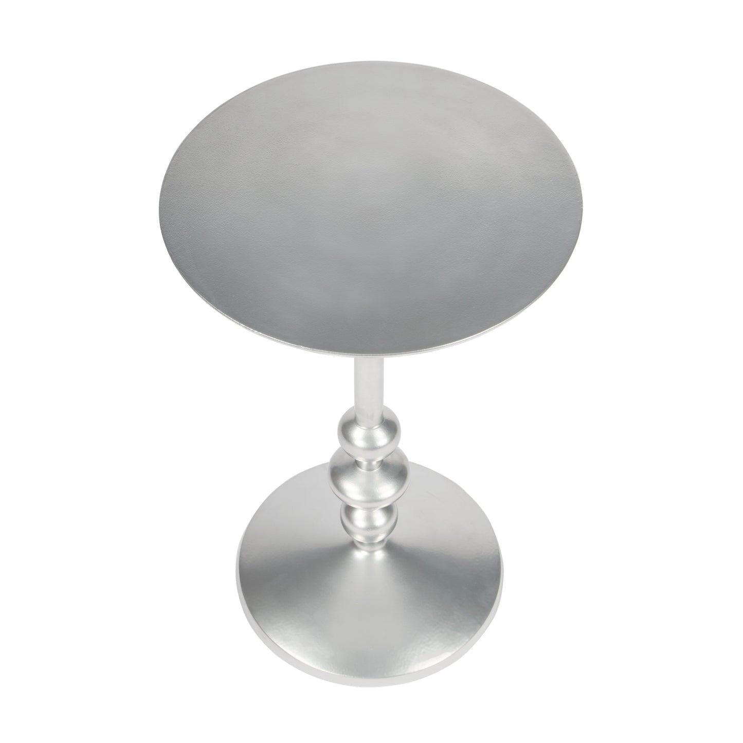 Zora Iron Pedestal Side Table in Silver  9340220