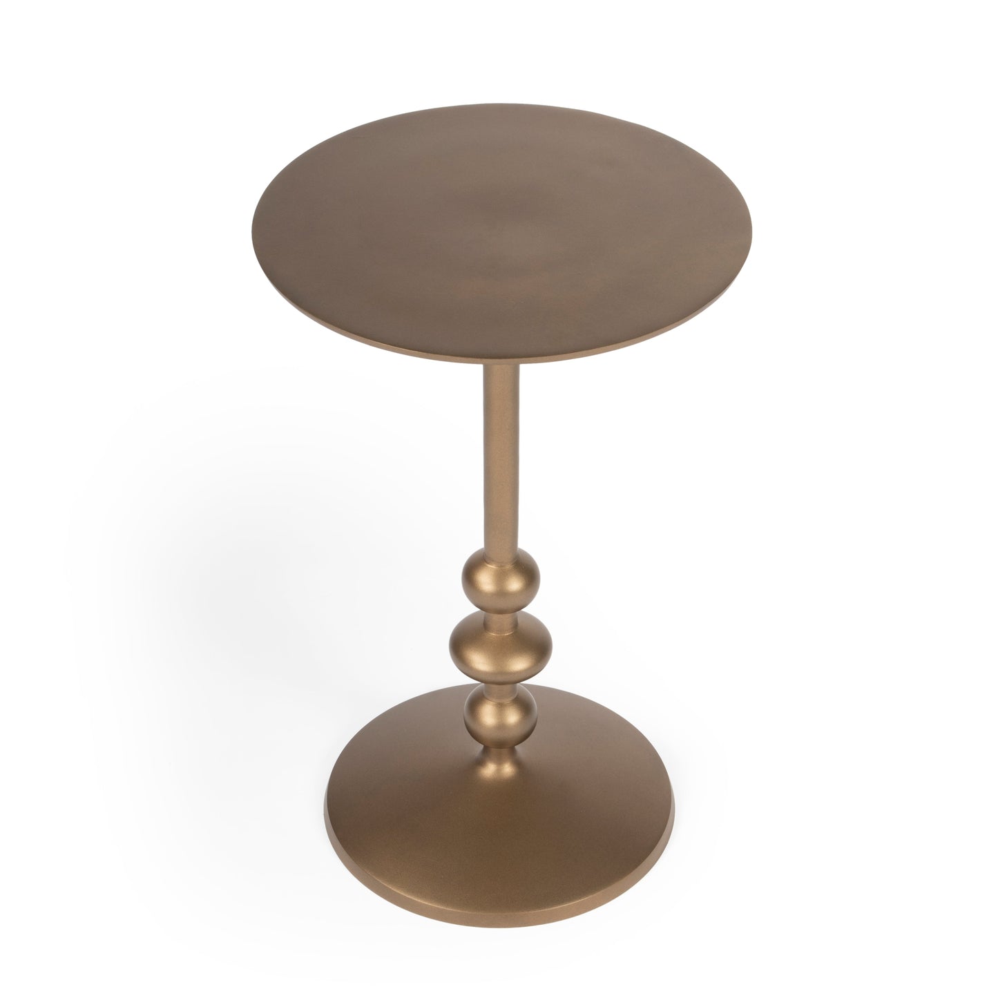 Zora Round Pedestal Side Table in Gold  9340392