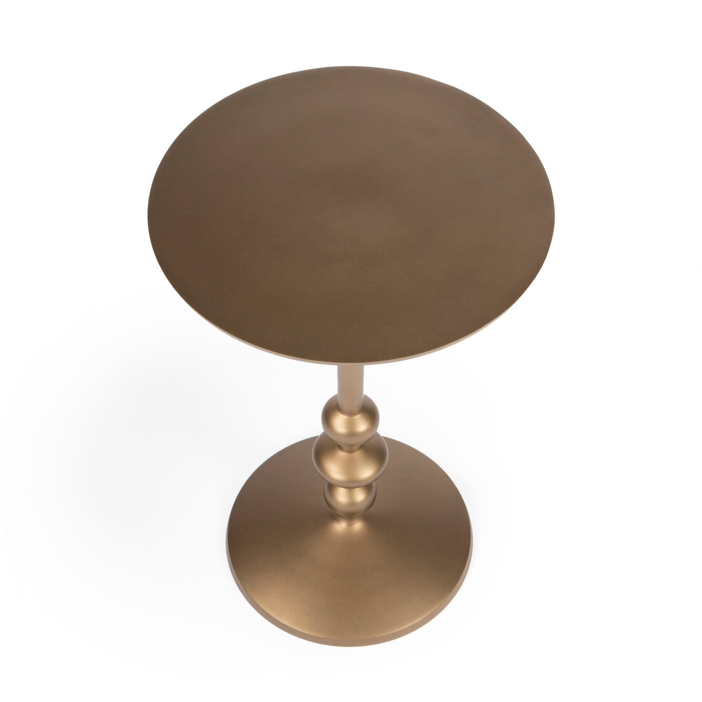 Zora Round Pedestal Side Table in Gold  9340392