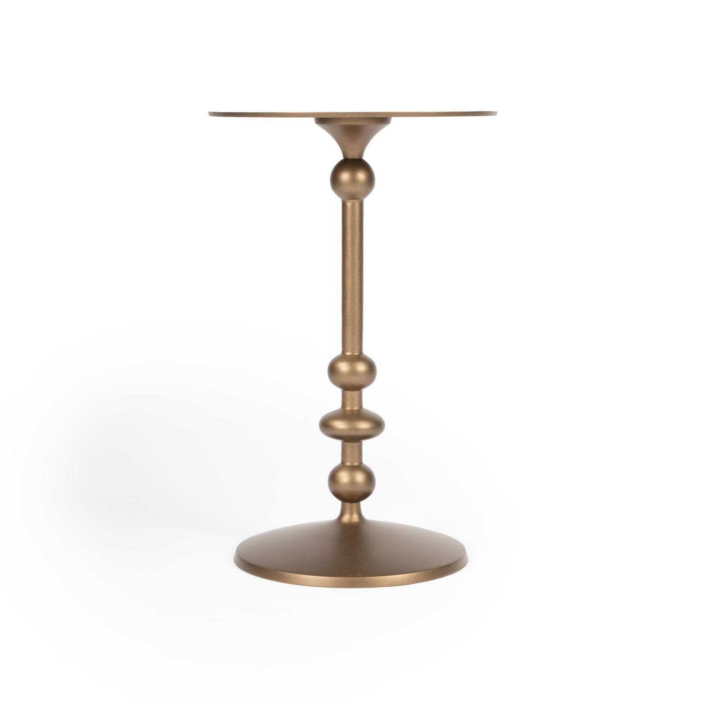 Zora Round Pedestal Side Table in Gold  9340392