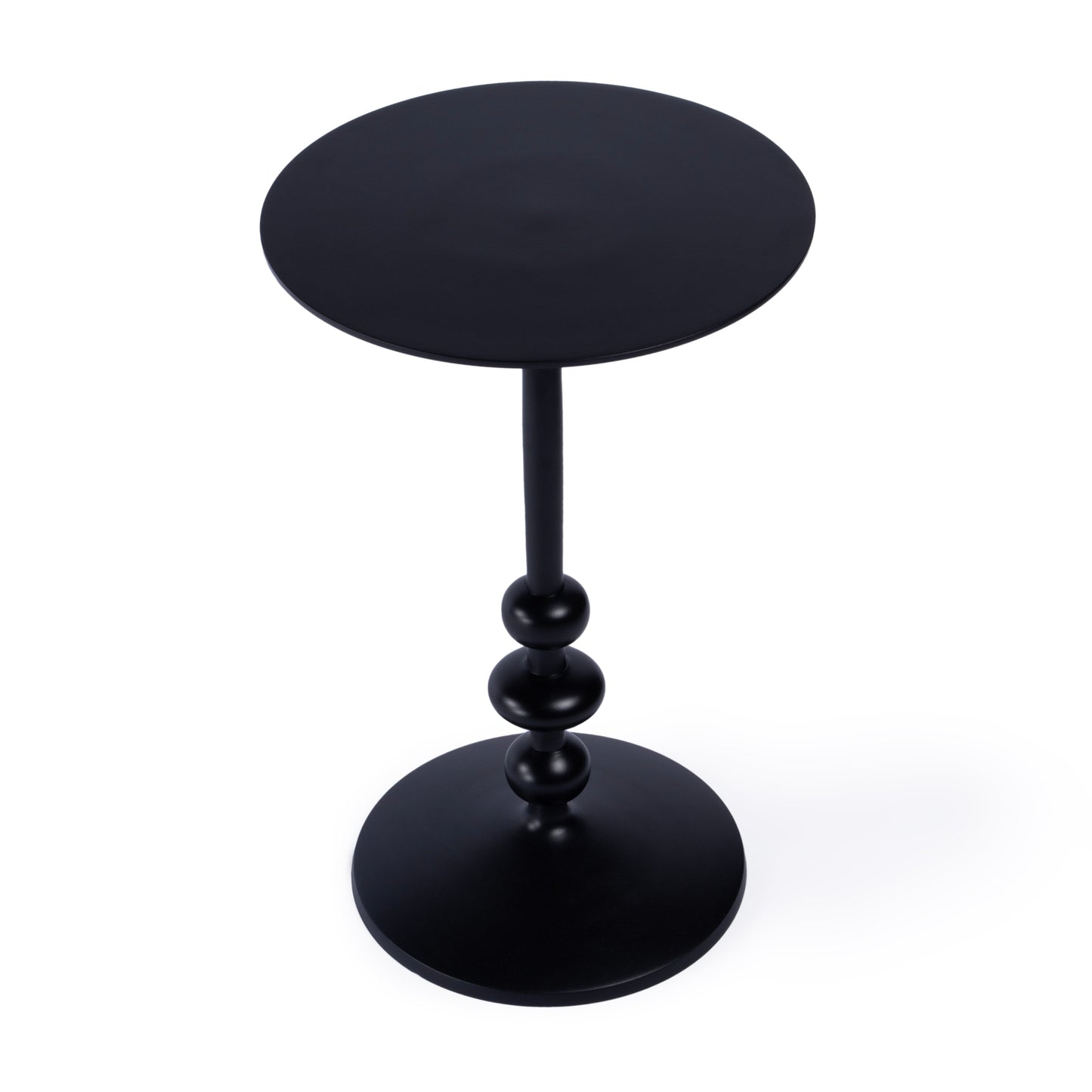 Zora Outdoor Round Pedestal Side Table in Black  9340437