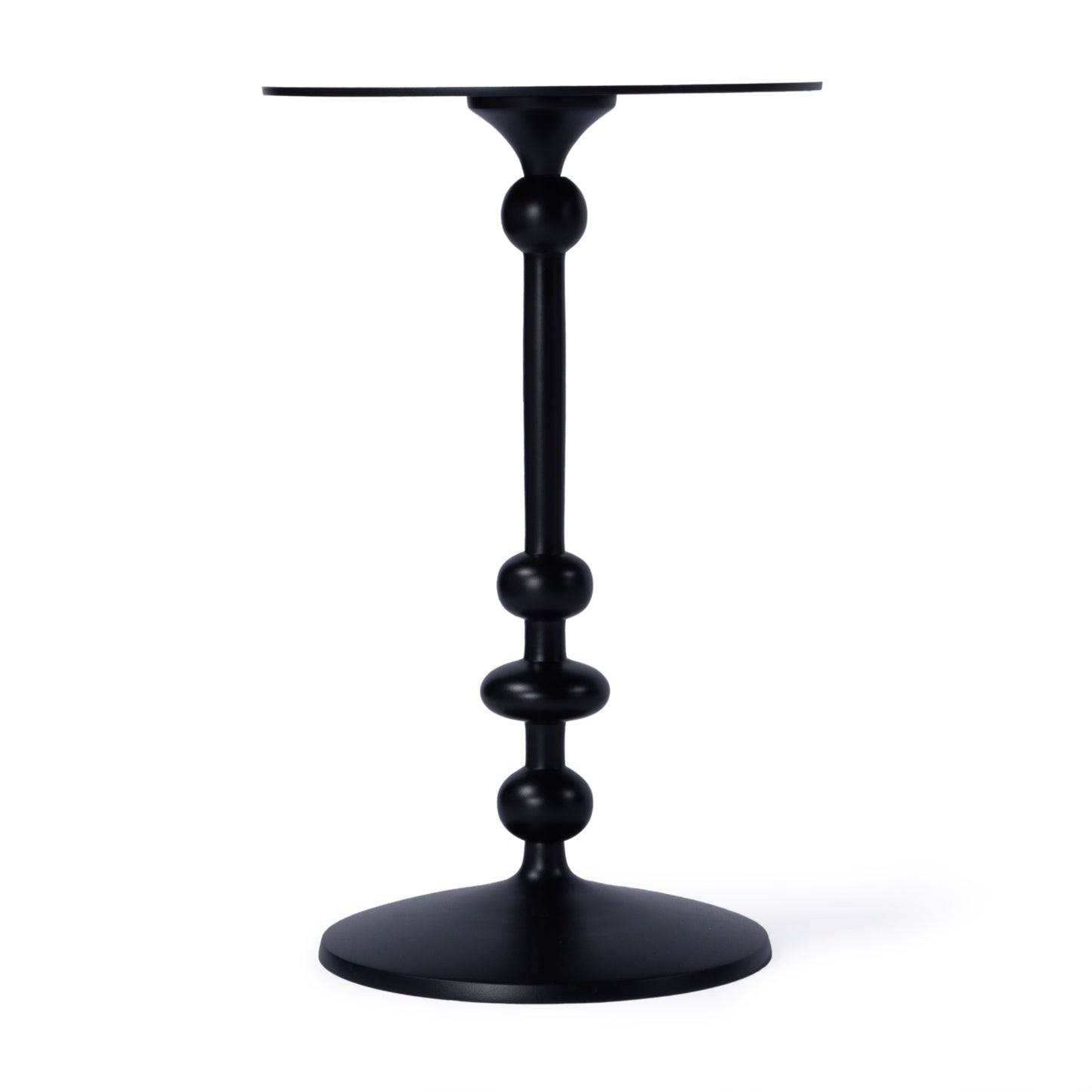 Zora Outdoor Round Pedestal Side Table in Black  9340437