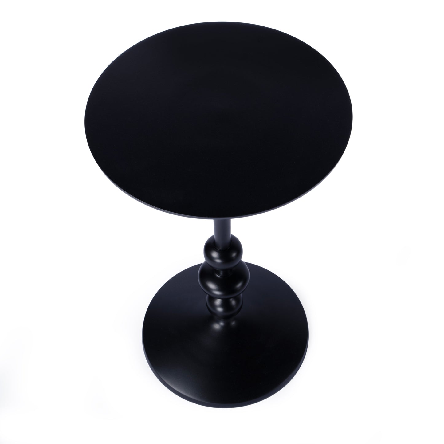 Zora Outdoor Round Pedestal Side Table in Black  9340437