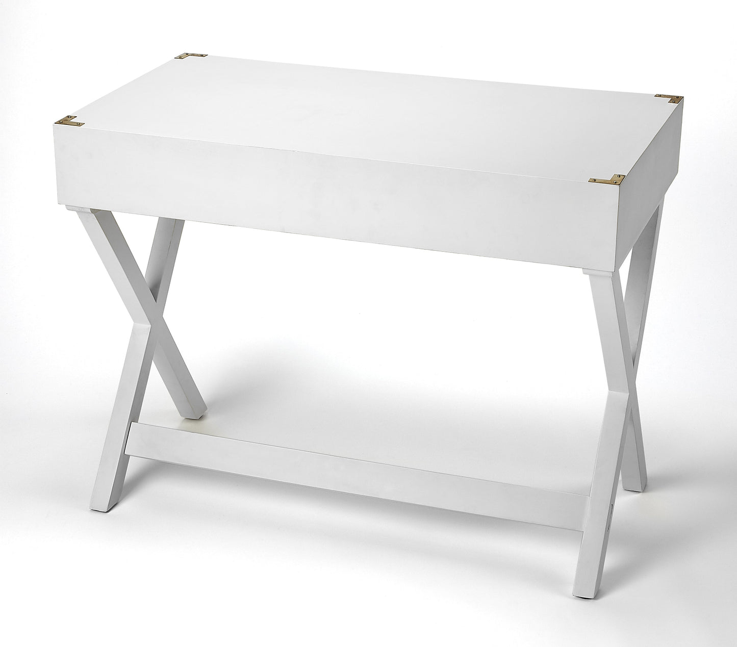 Forster Campaign Writing Desk in White  9341304