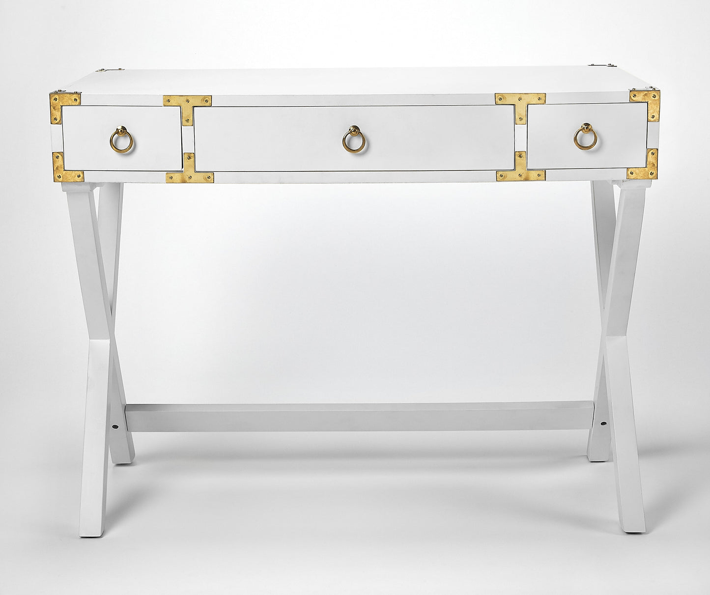 Forster Campaign Writing Desk in White  9341304