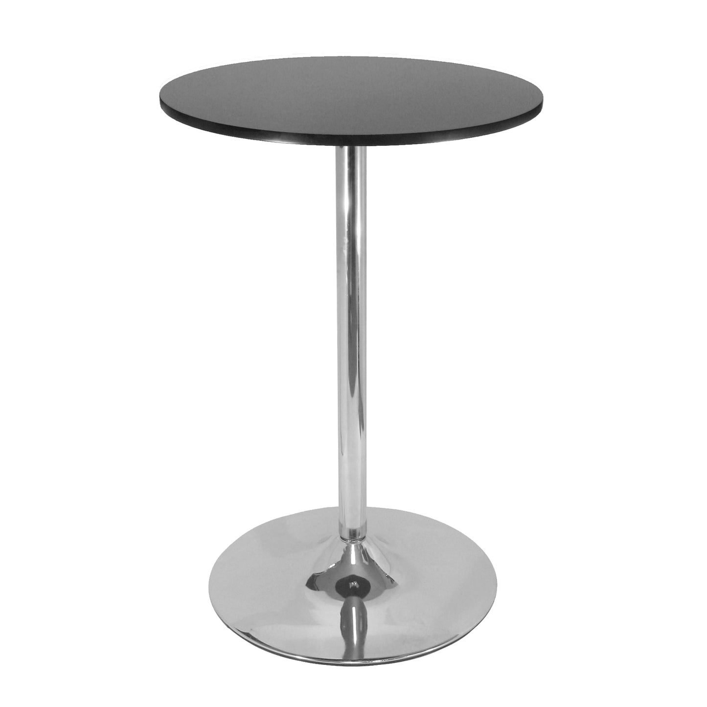 Spectrum 28" Round Pub Table, Black and Chrome