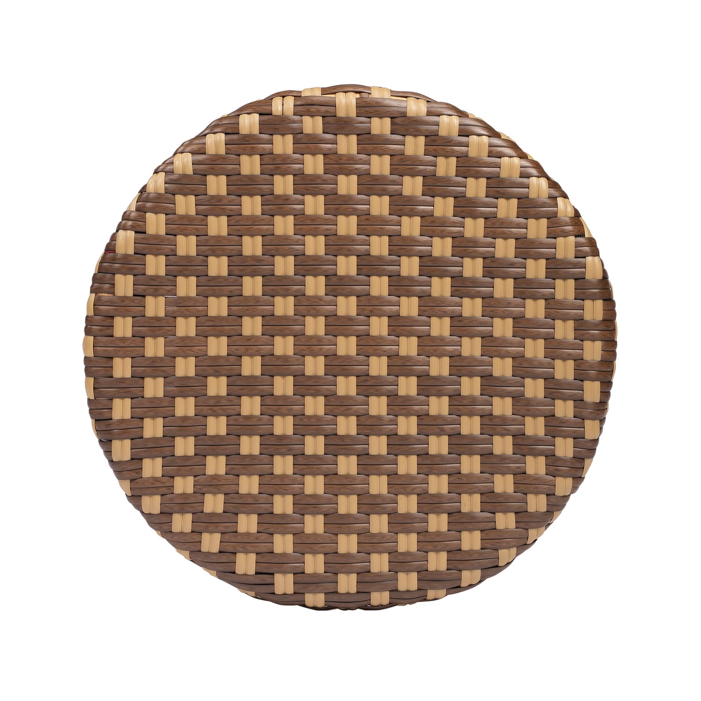 Tobias Round Rattan 30" Bar Stool in Brown and Tan Dot  9370354