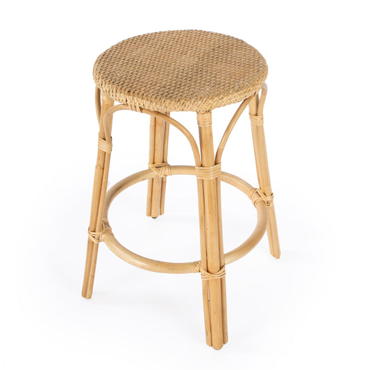 Tobias Rattan Round 24" Counter Stool in Natural  9371404