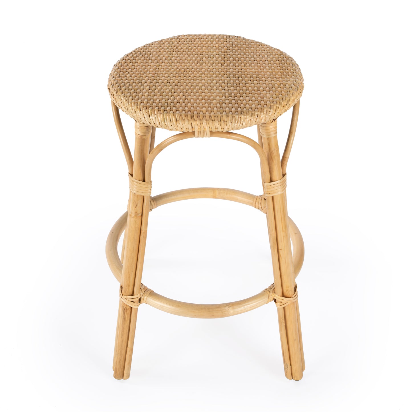 Tobias Rattan Round 24" Counter Stool in Natural  9371404