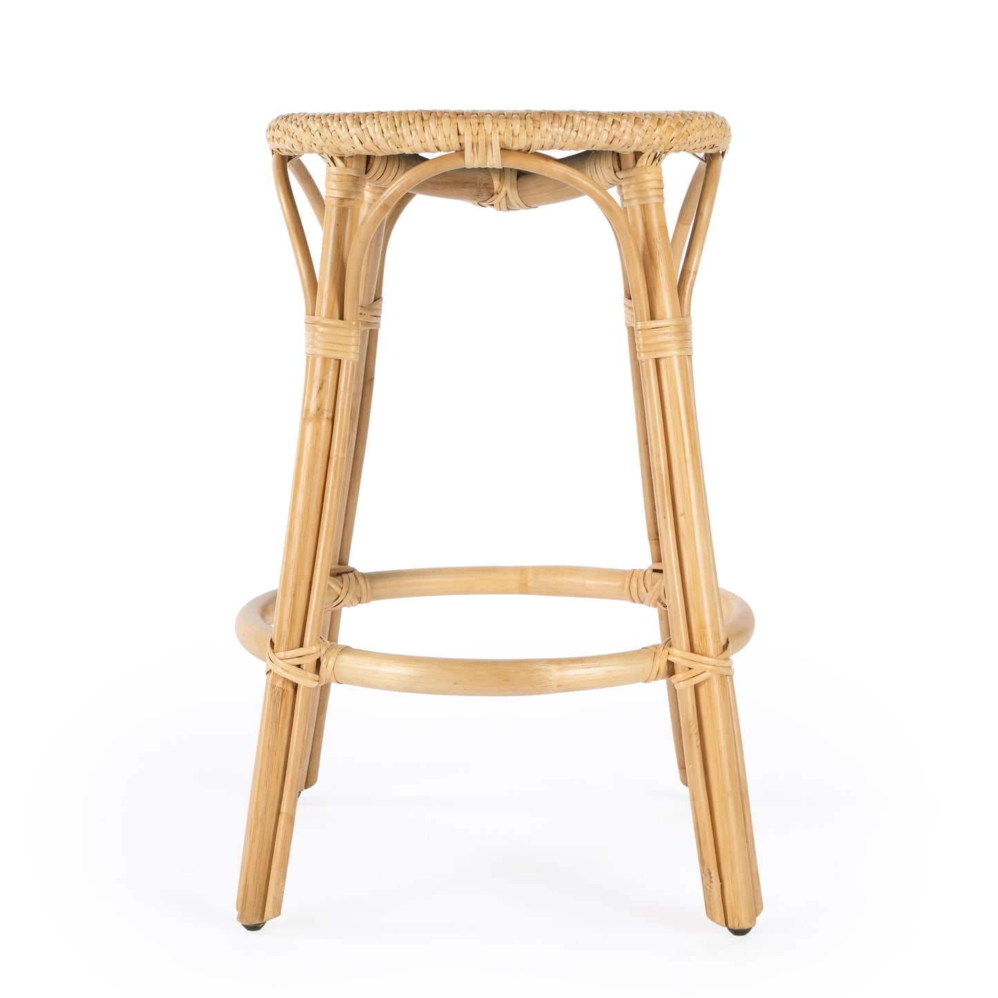 Tobias Rattan Round 24" Counter Stool in Natural  9371404