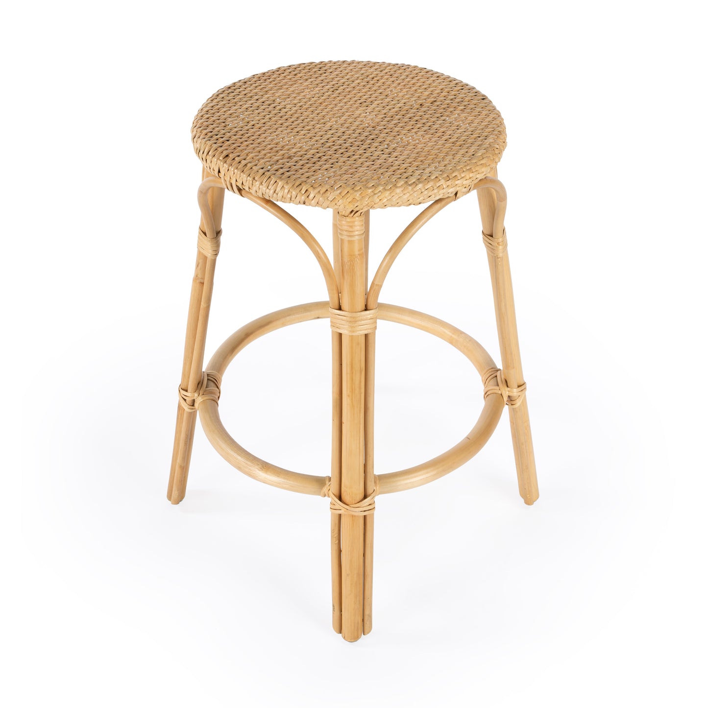 Tobias Rattan Round 24" Counter Stool in Natural  9371404