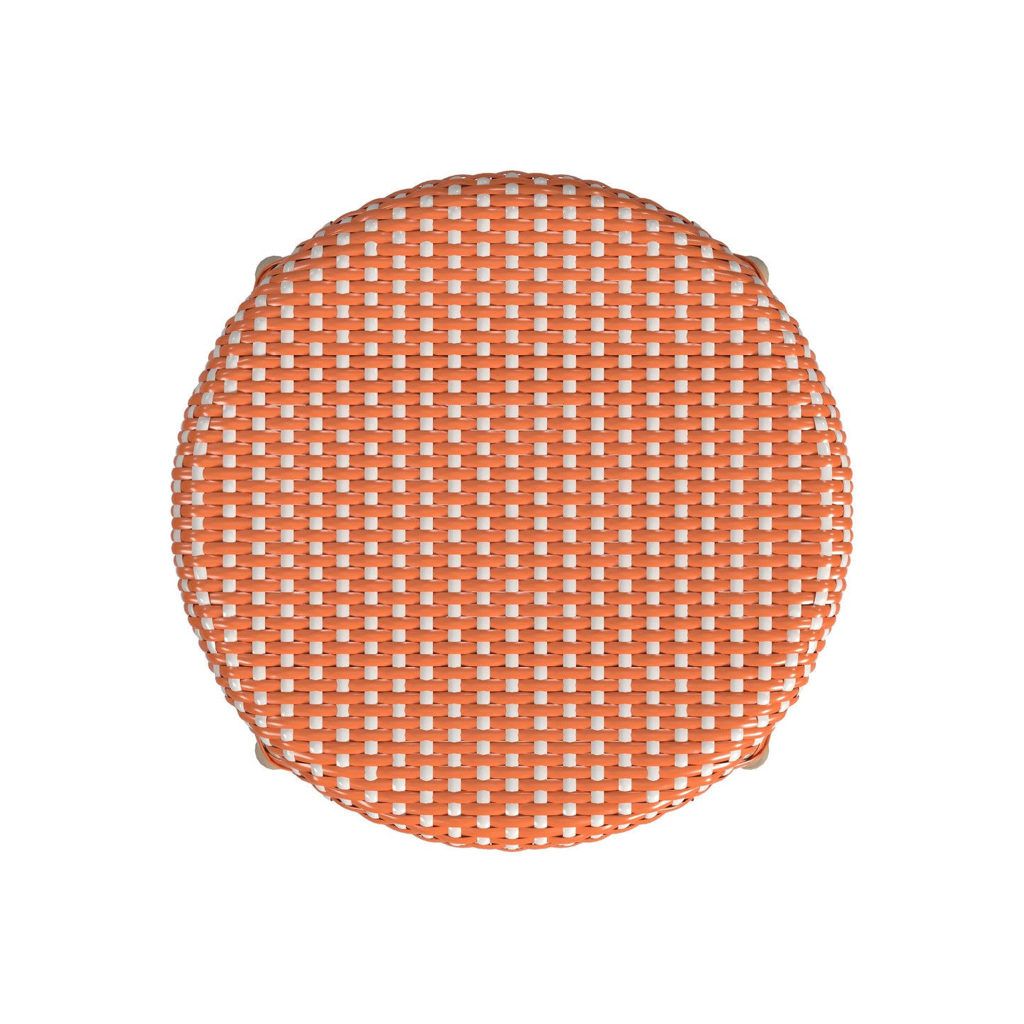 Tobias Rattan Round 24" Counter Stool in Orange and White Dot  9371427