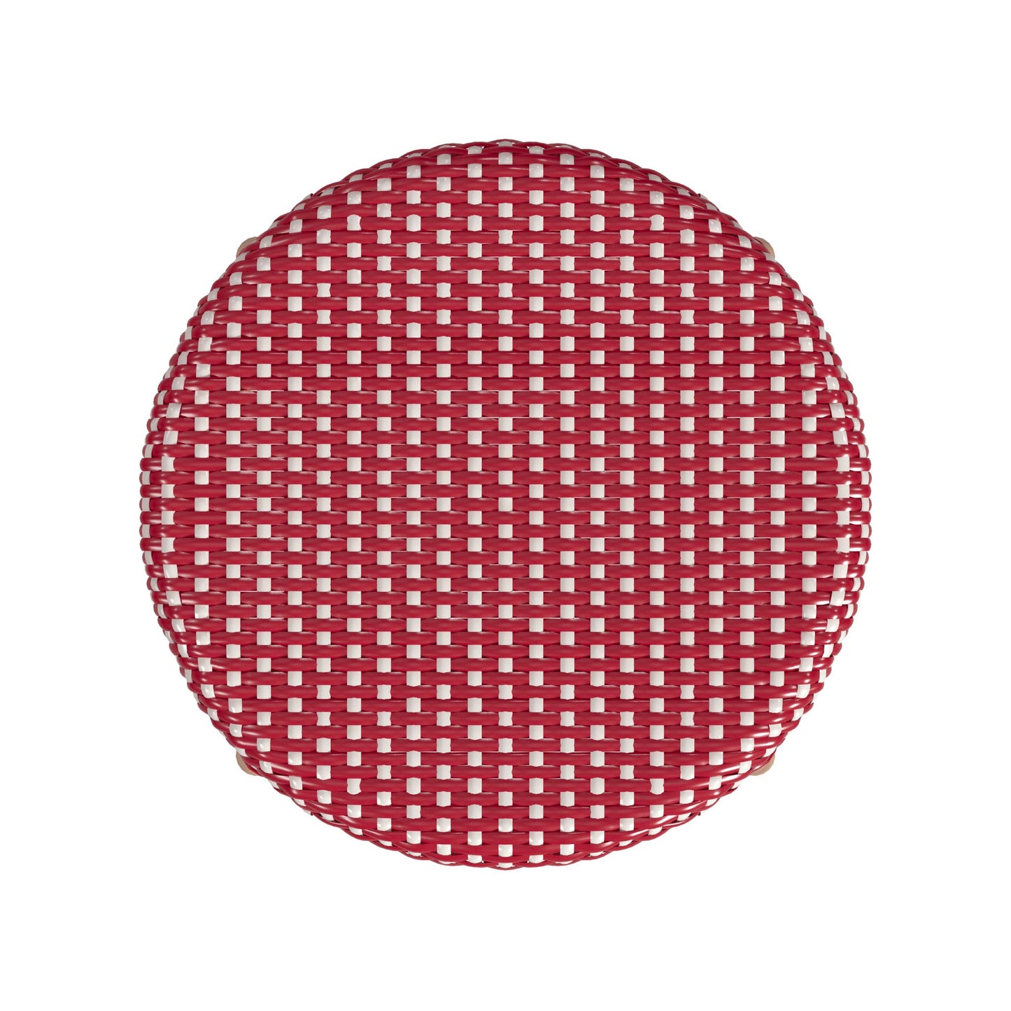 Tobias Rattan Round 24" Counter Stool in Red and White Dot  9371430