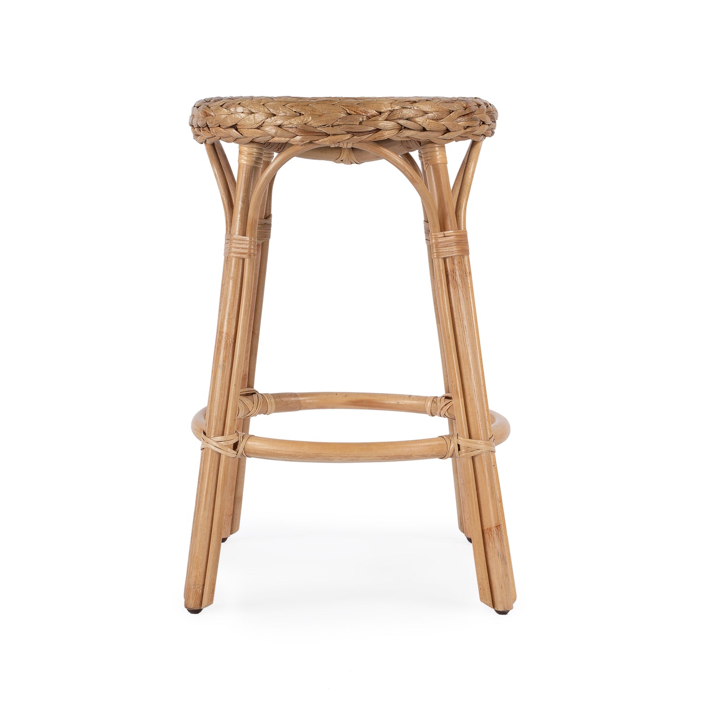 Tobias Rattan Round 24" Counter Stool in Light Brown  9371440