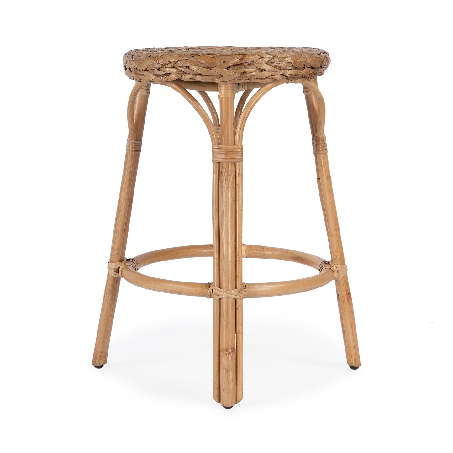 Tobias Rattan Round 24" Counter Stool in Light Brown  9371440