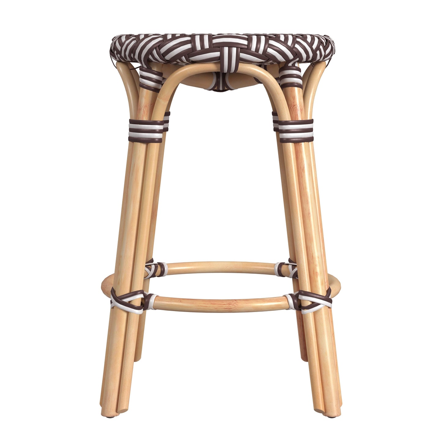 Tobias Rattan Round 24" Counter Stool in Burgundy  9371466