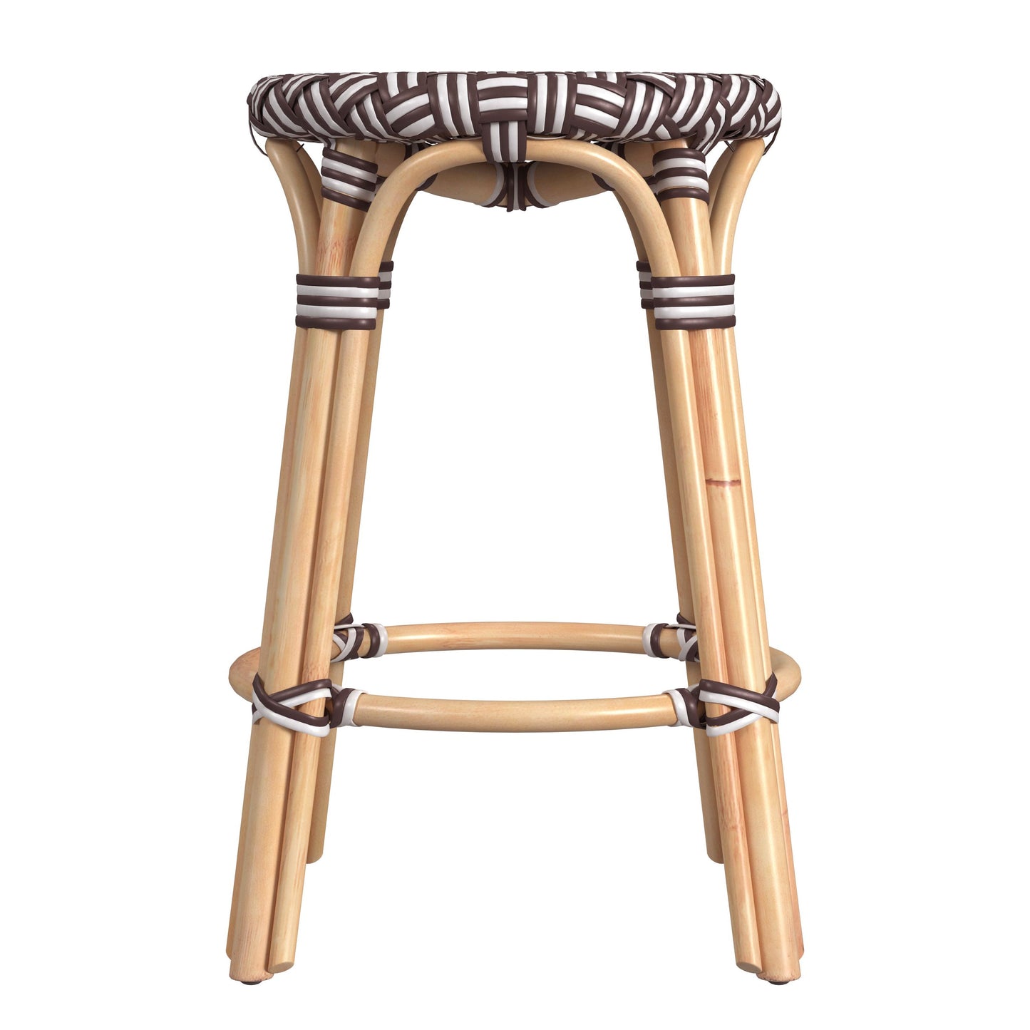 Tobias Rattan Round 24" Counter Stool in Burgundy  9371466