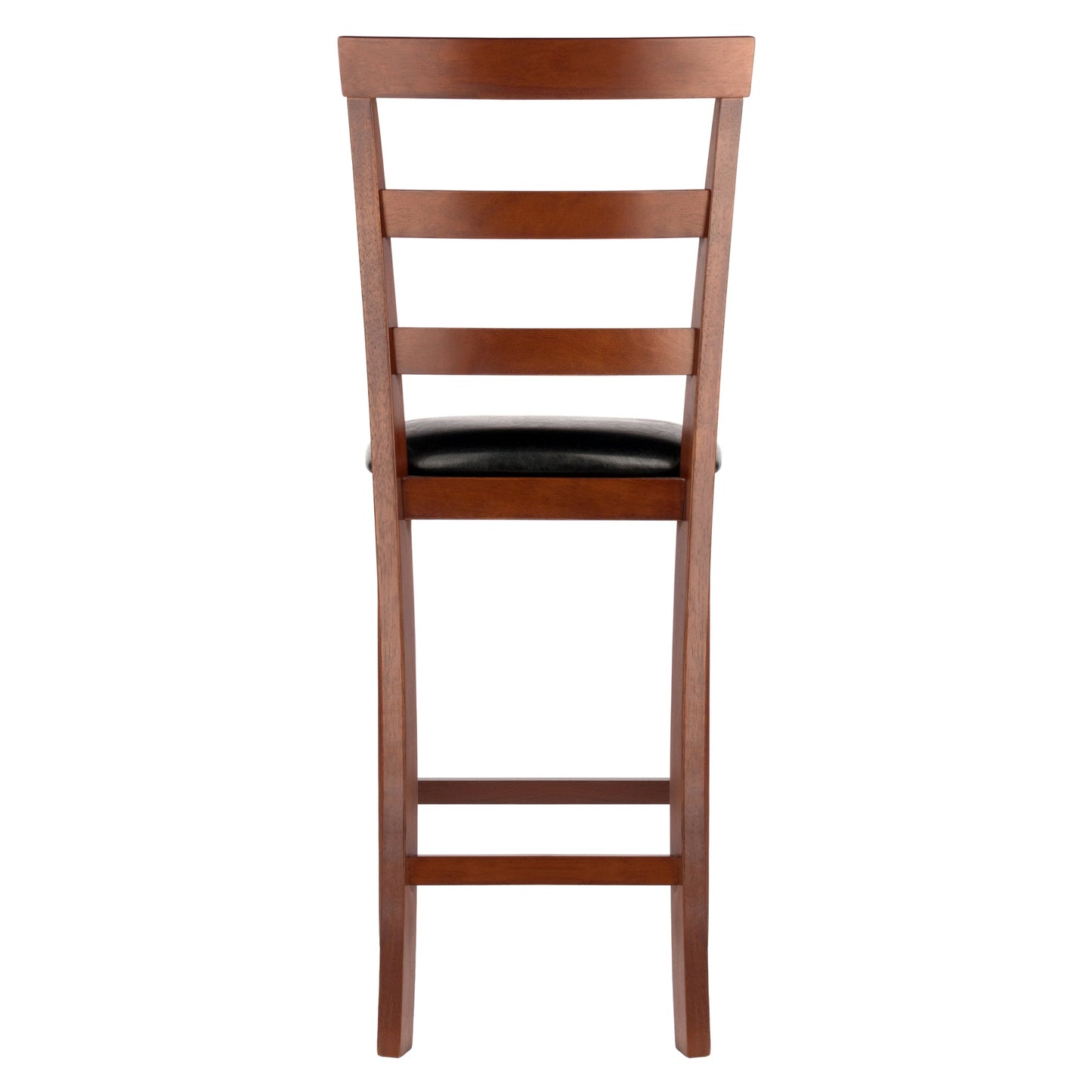 Simone 2-Pc Cushion Ladder-back Counter Stool Set, Black and Walnut