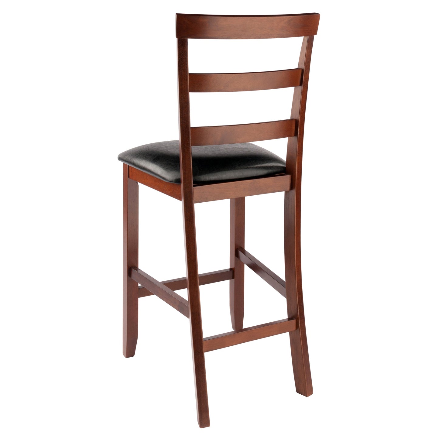 Simone 2-Pc Cushion Ladder-back Counter Stool Set, Black and Walnut