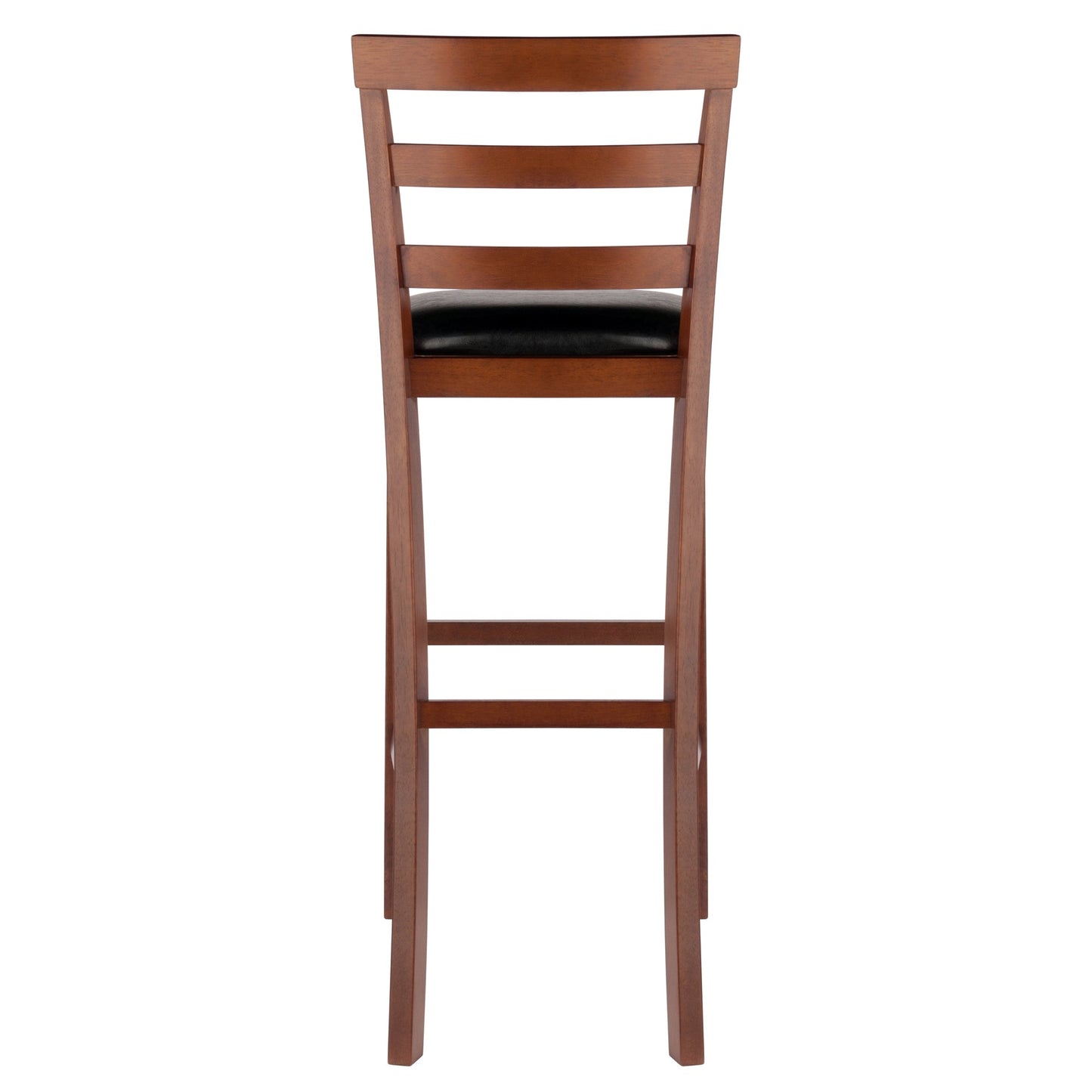 Simone 2-Pc Cushion Ladder-back Bar Stool Set, Black and Walnut