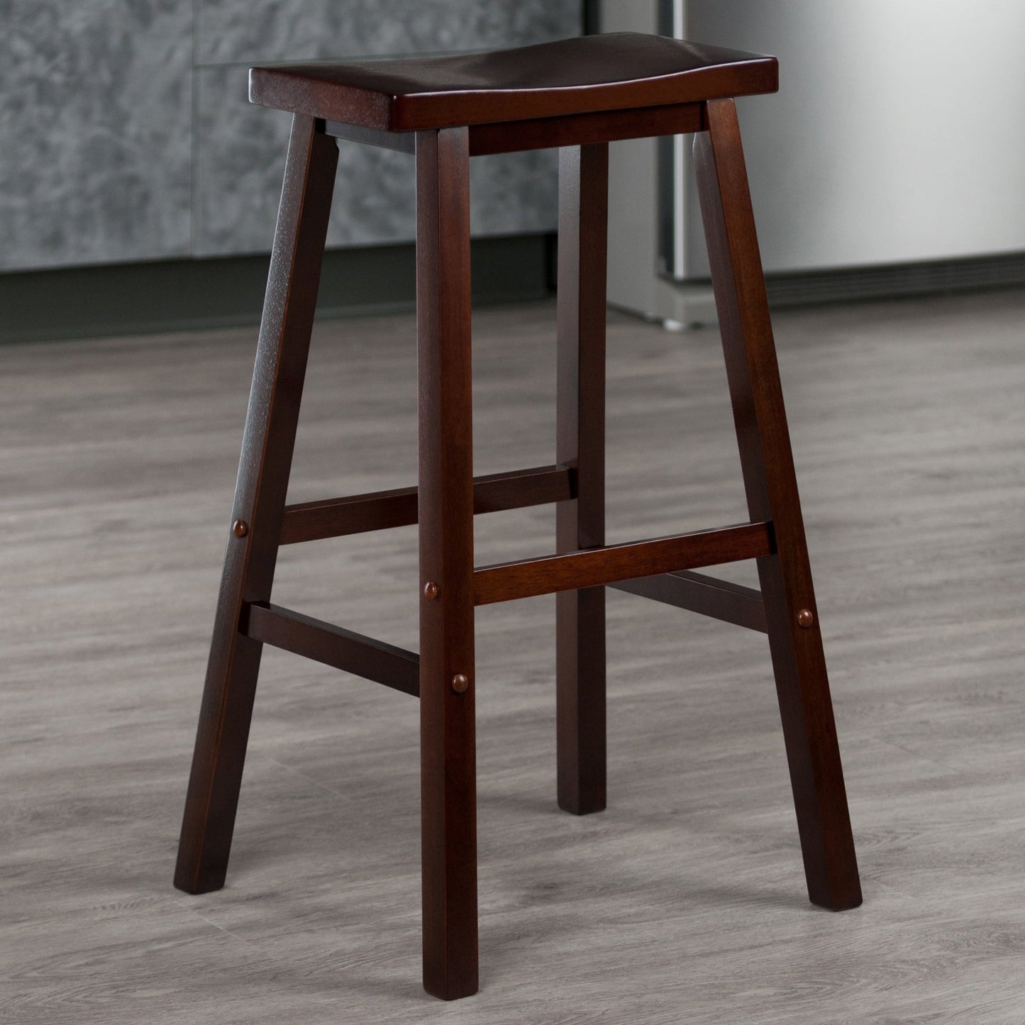 Satori Saddle Seat Bar Stool, Walnut