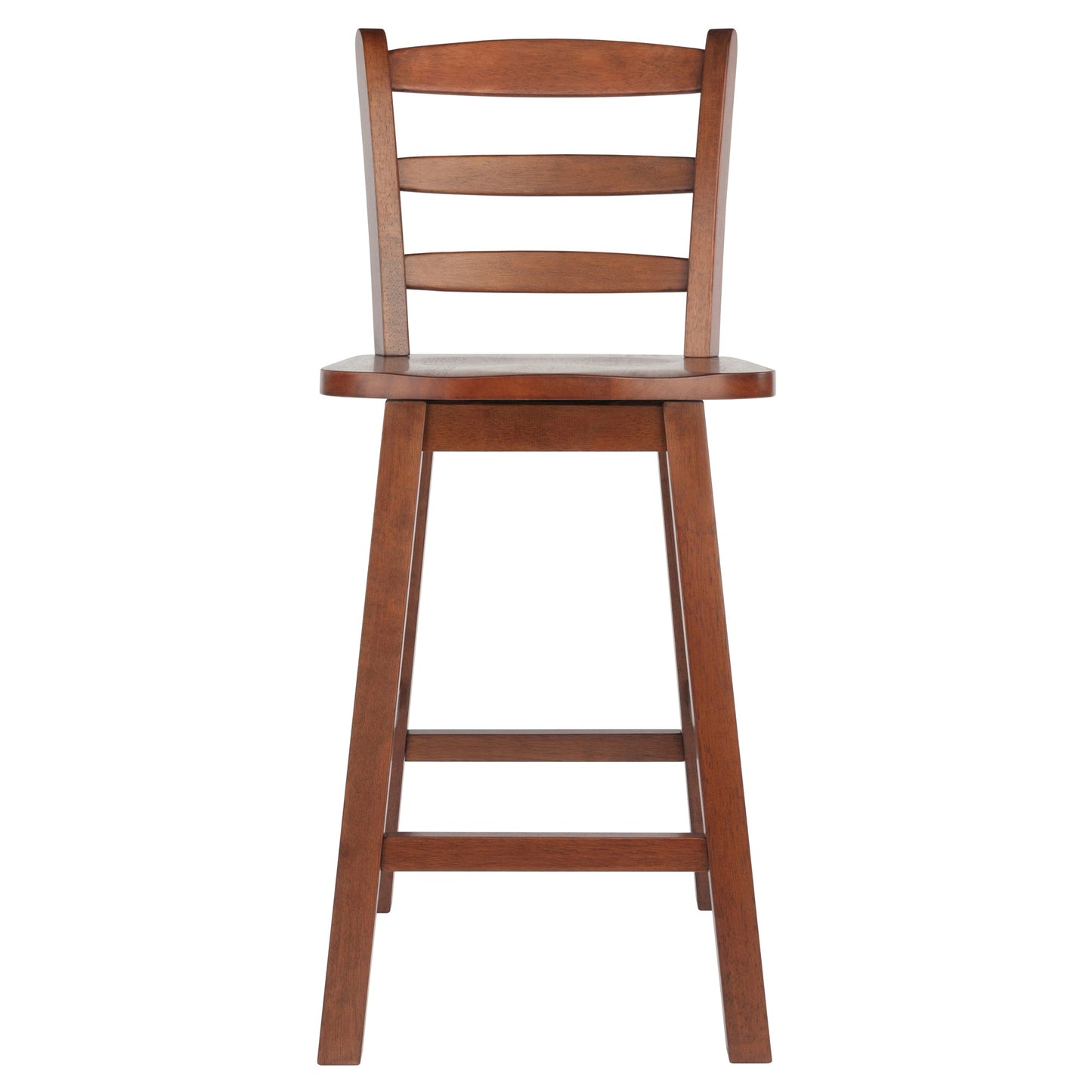 Scalera Ladder-back Swivel Seat Counter Stool, Walnut