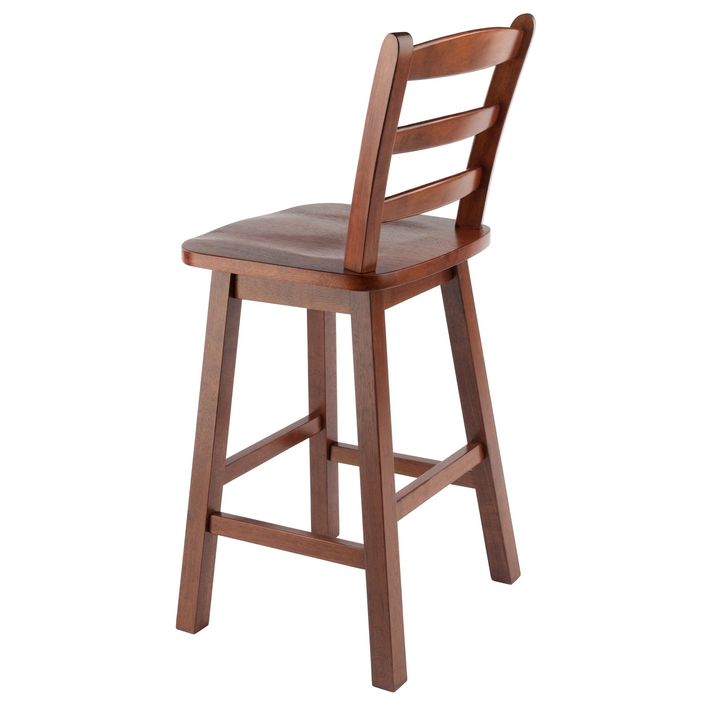 Scalera Ladder-back Swivel Seat Counter Stool, Walnut