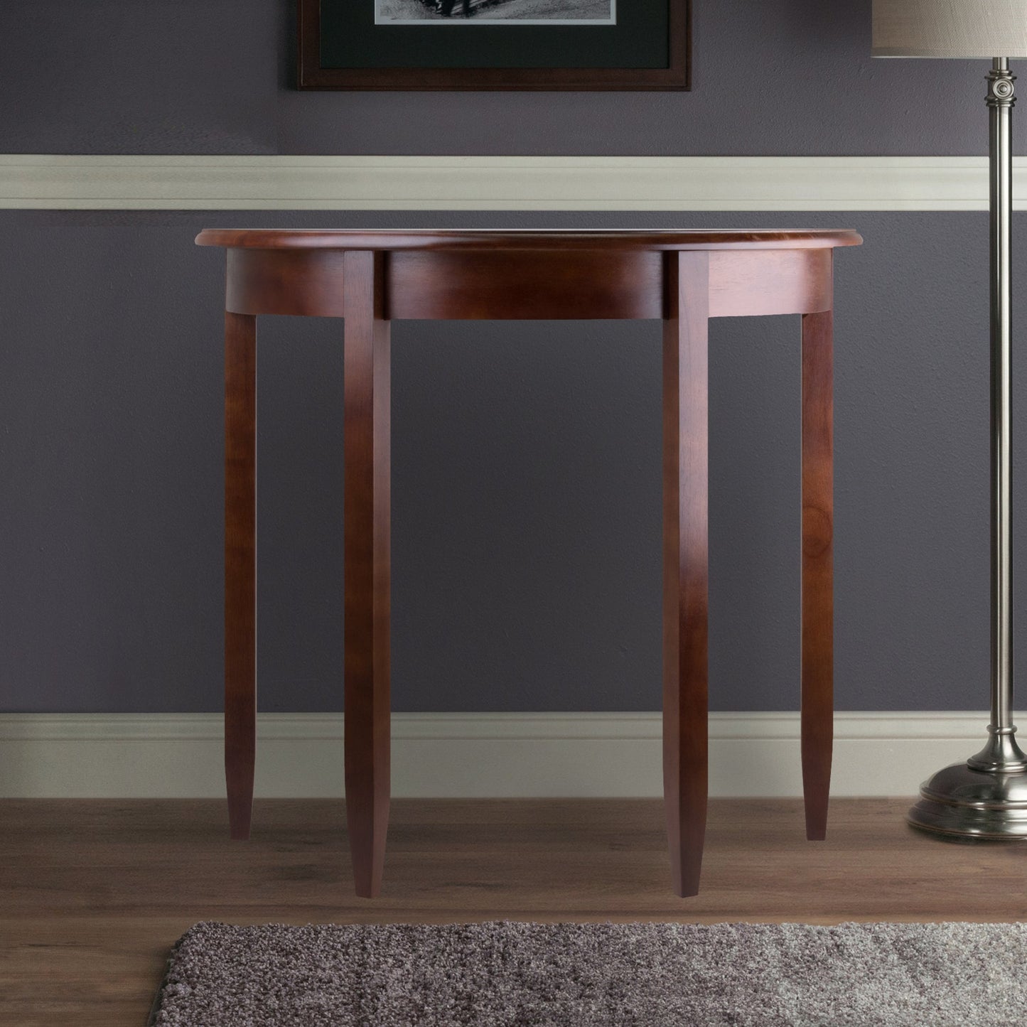 Concord Half Moon Accent Table, Walnut