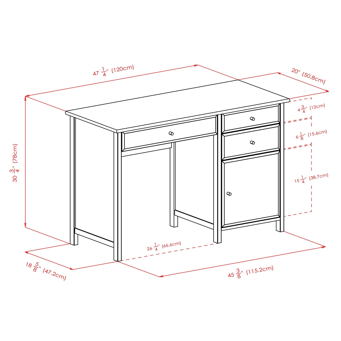 Delta Office Writing Desk Walnut