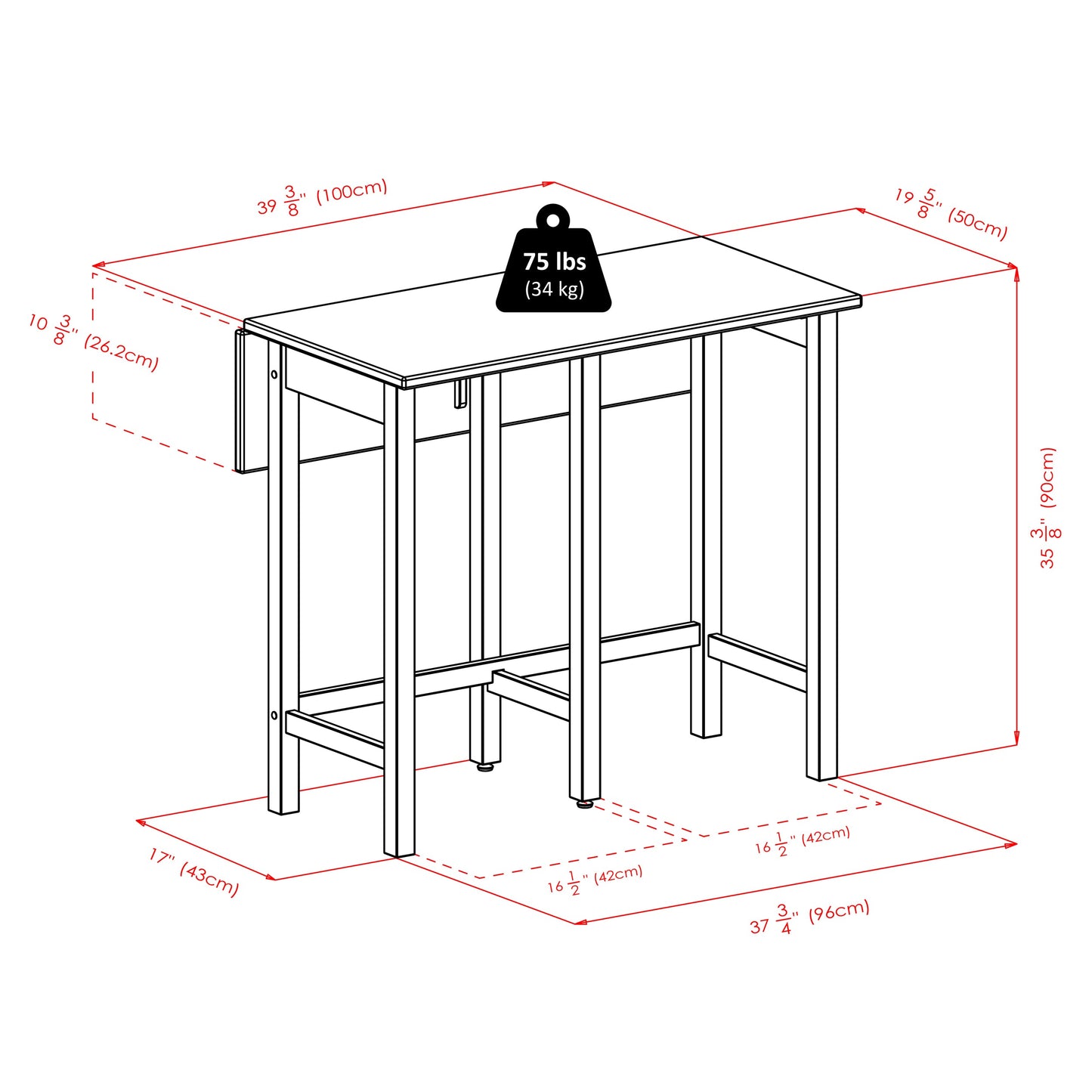 Lynnwood Drop Leaf High Table