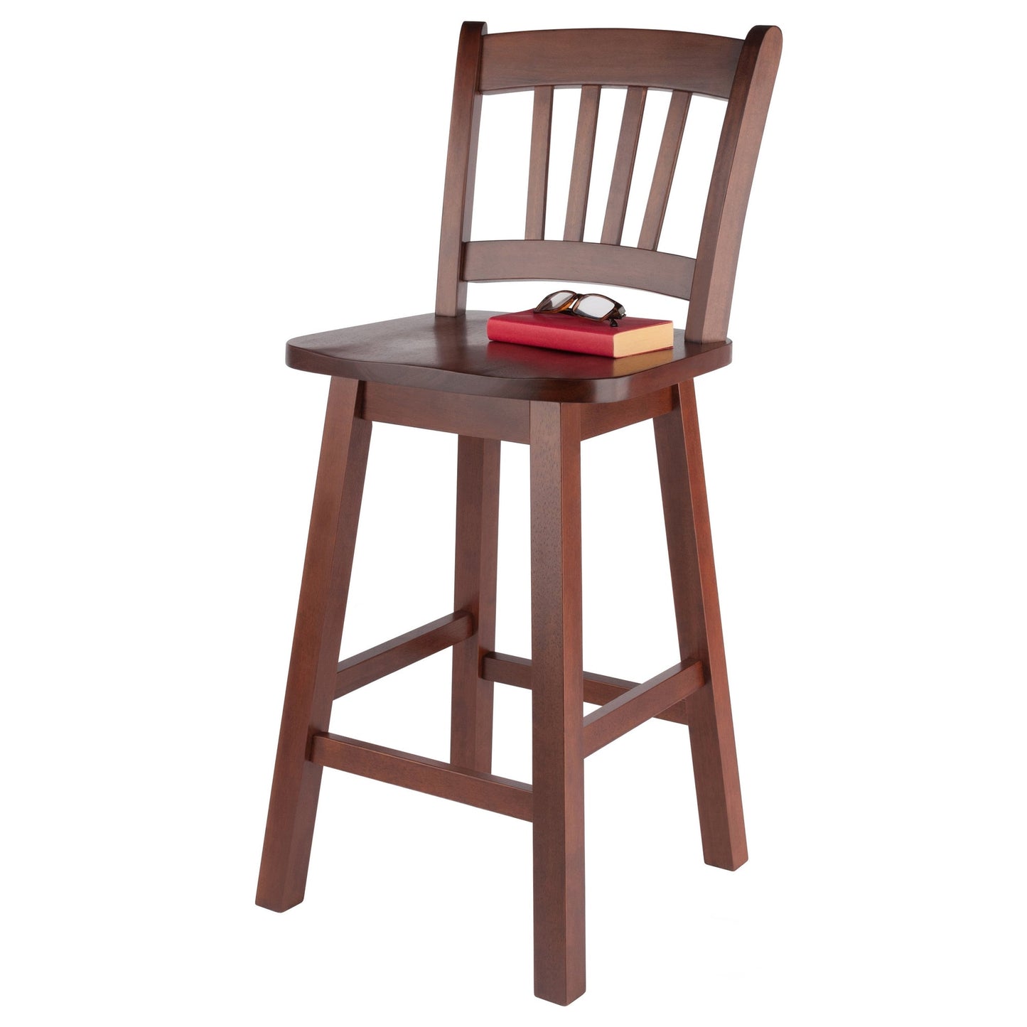 Fina Swivel Seat Counter Stool, Walnut