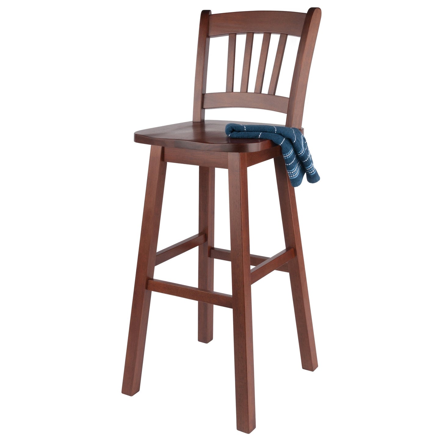 Fina Swivel Seat Bar Stool, Walnut