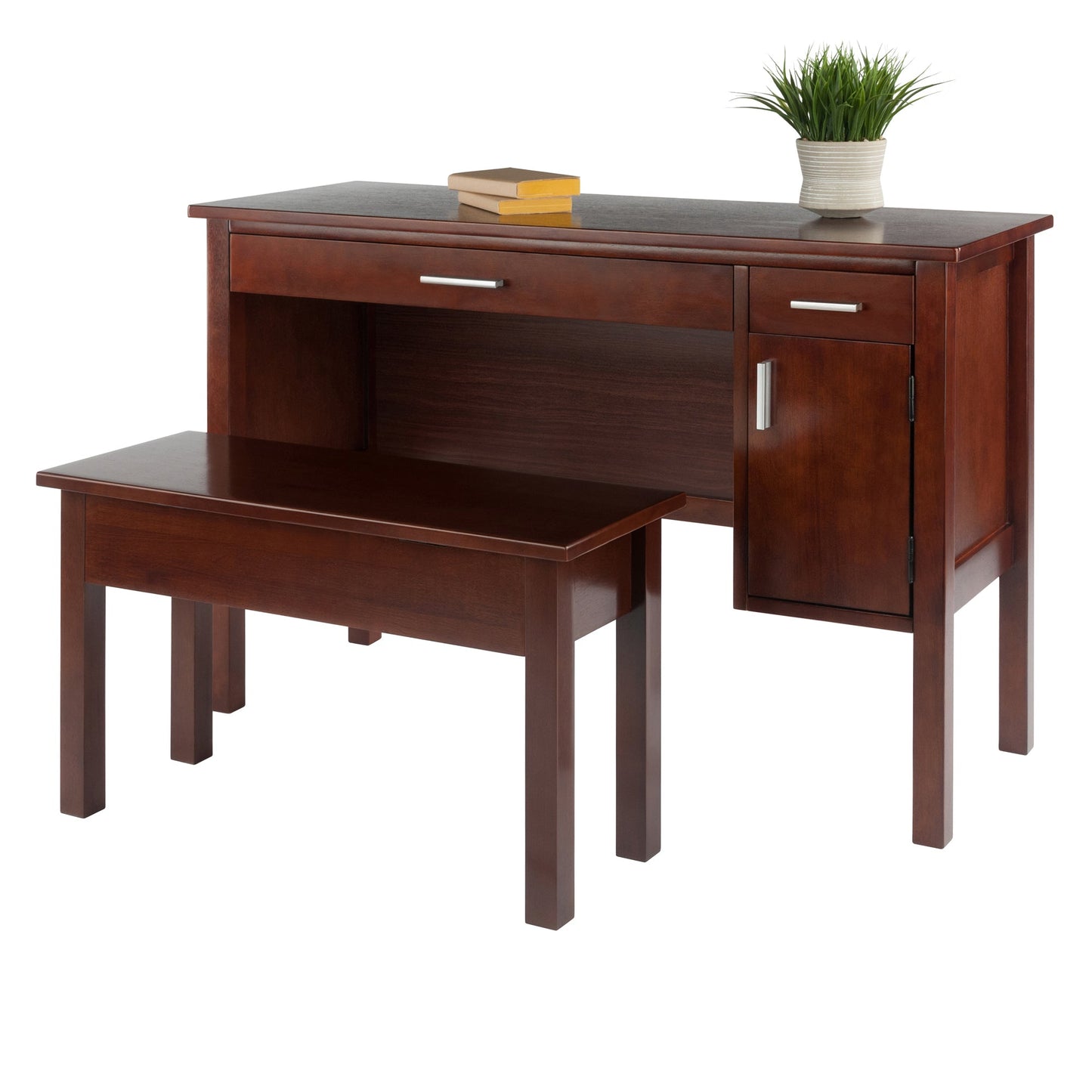 Emmett 2-Pc Desk with Bench, Walnut