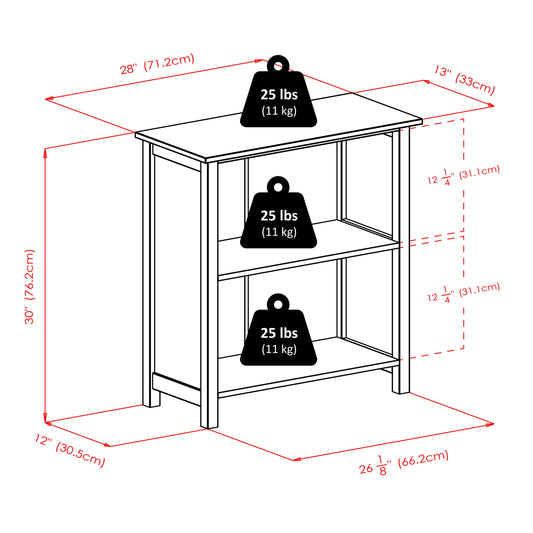 Verona 5-Pc Storage Shelf with 4 Foldable Fabric Baskets, Walnut and Black A