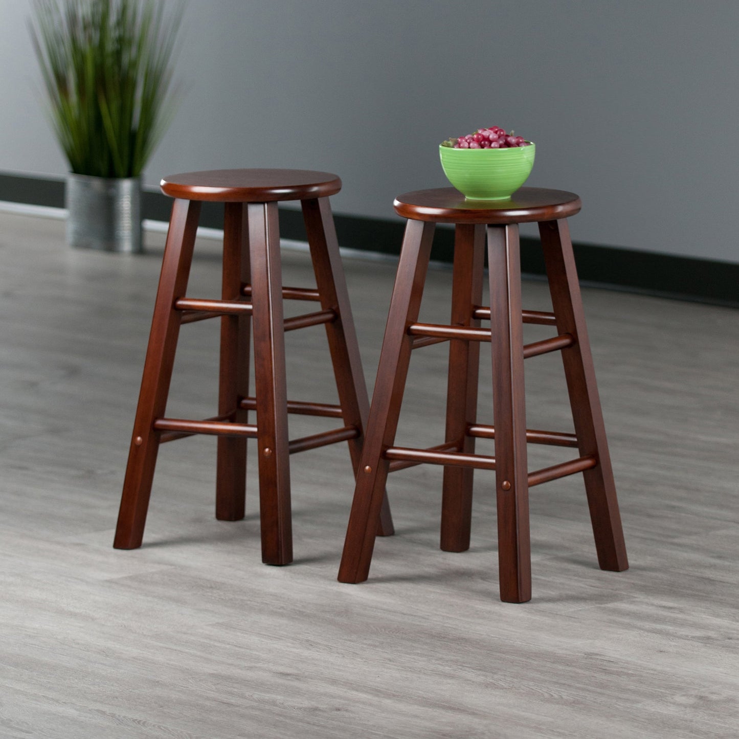 Element 2-Pc Counter Stool Set, Walnut