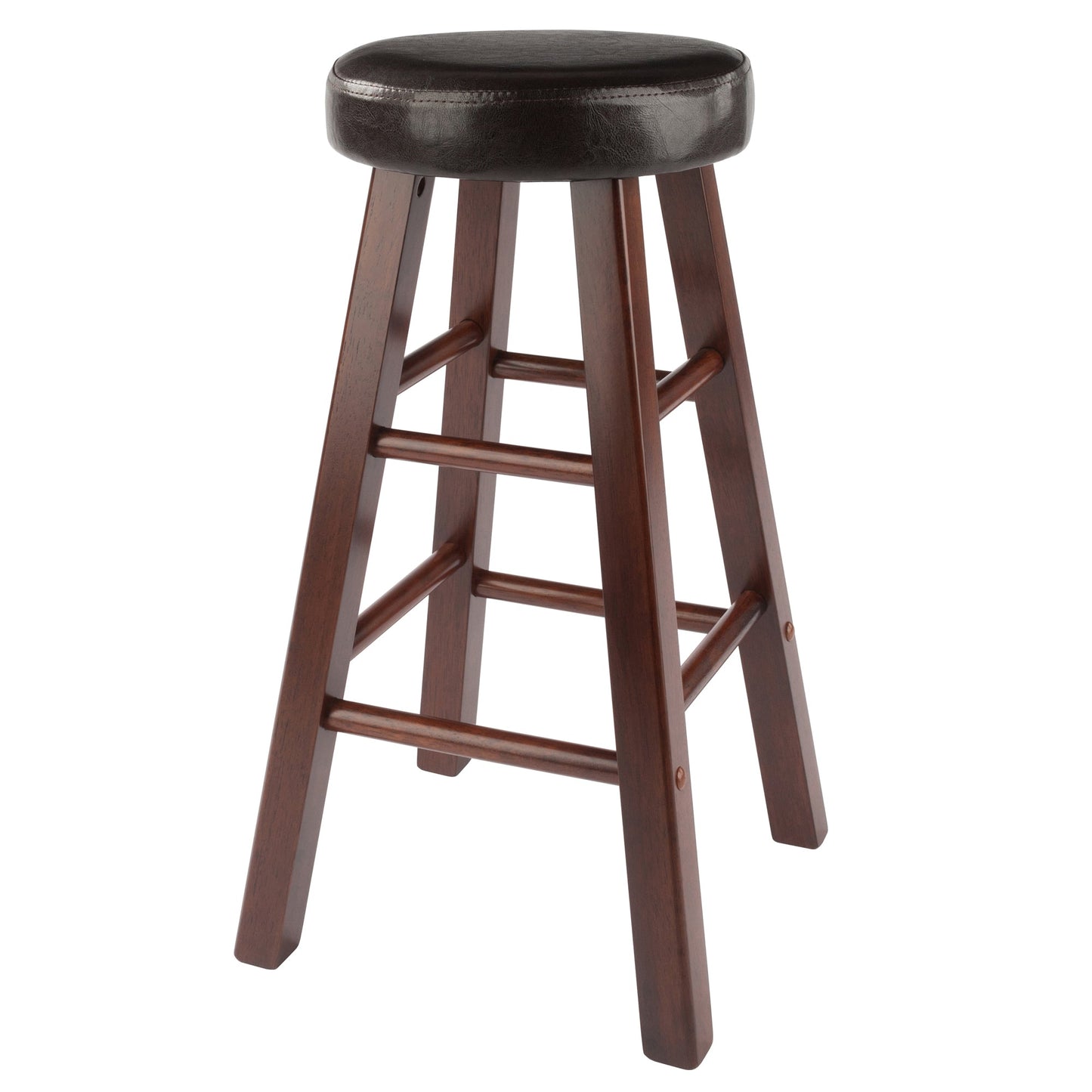 Maria 2-Pc Cushion Seat Counter Stool Set, Espresso and Walnut