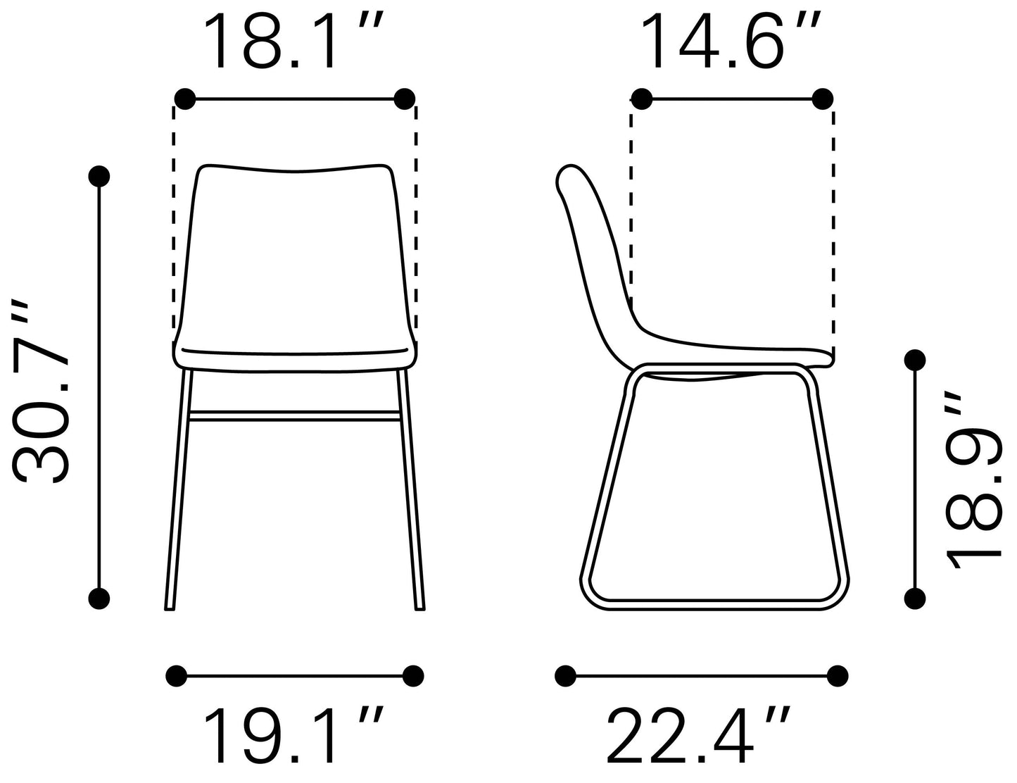 Smart Dining Chair (Set of 2) Charcoal