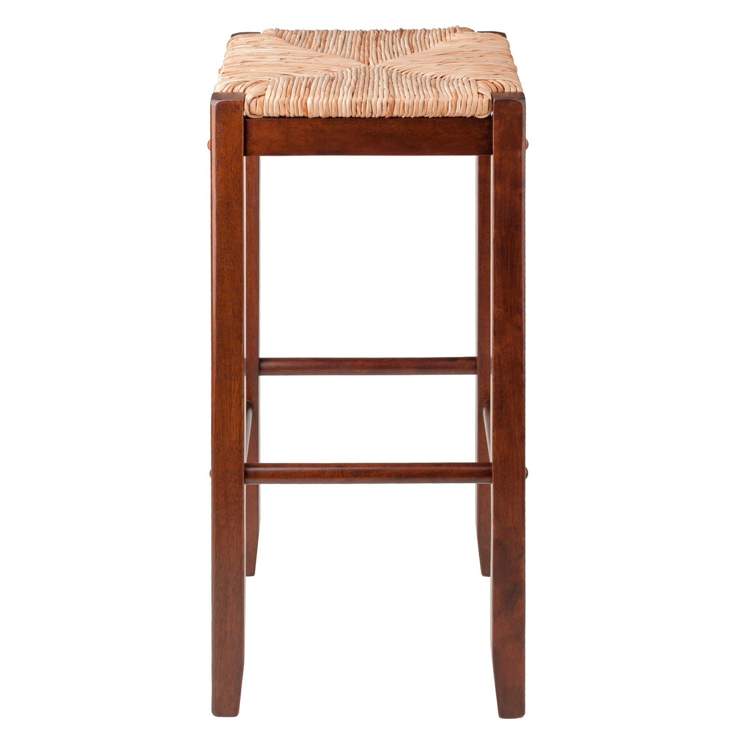 Kaden 2-Pc Rush Seat Bar Stool Set, Walnut