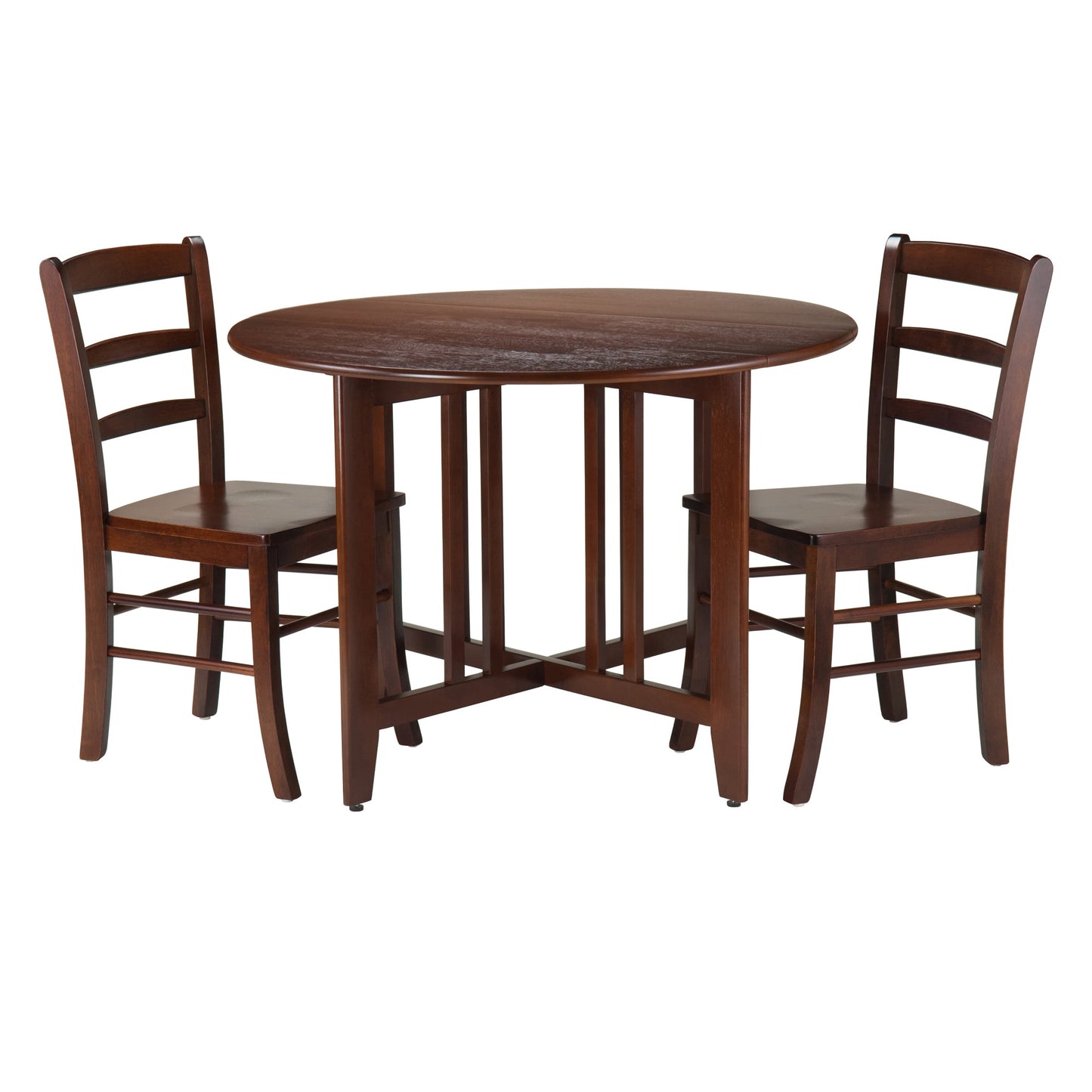 Alamo 3-Pc Drop Leaf Table with Ladder-back Chairs, Walnut