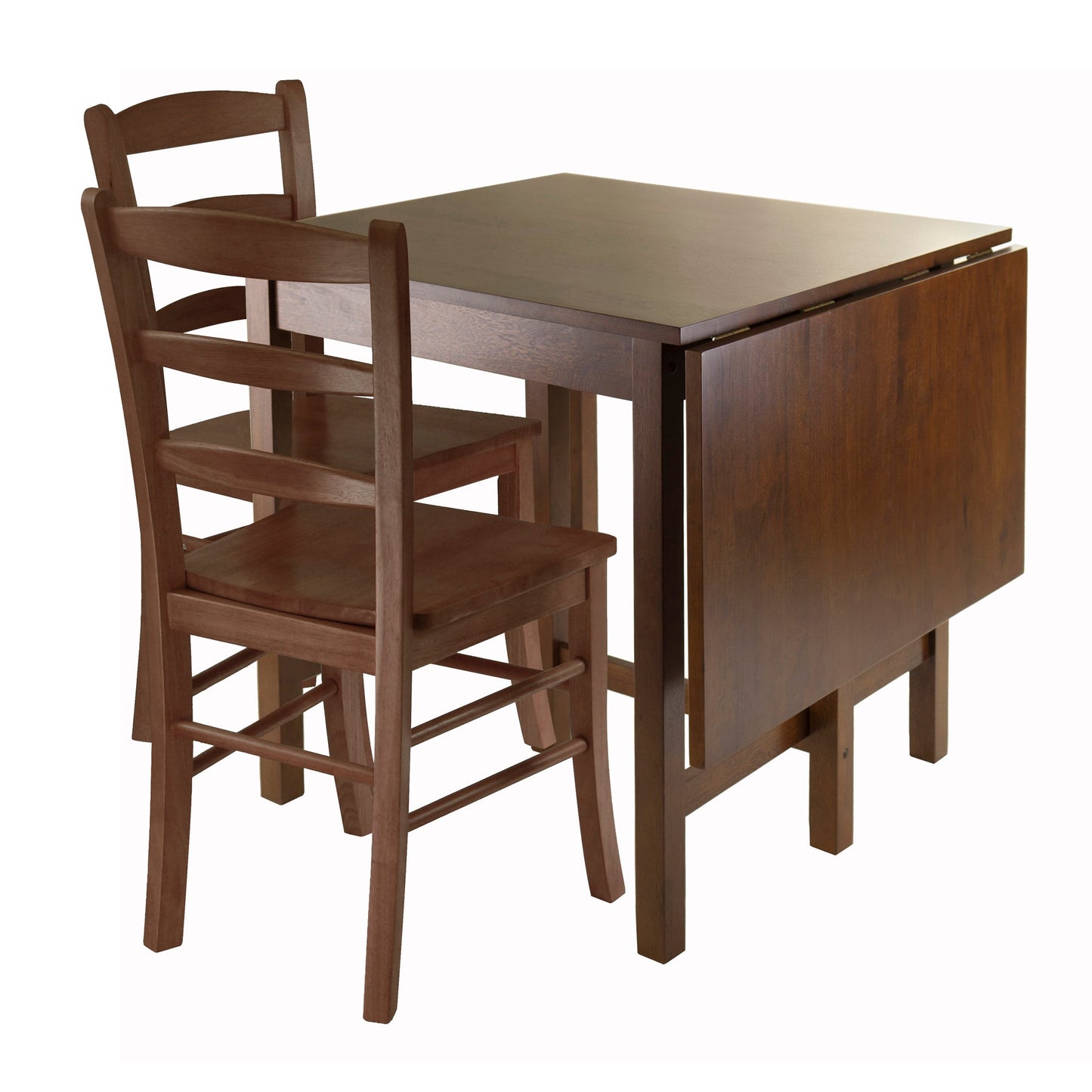 Lynden 3-Pc Drop Leaf Table with Ladder-back Chairs, Walnut