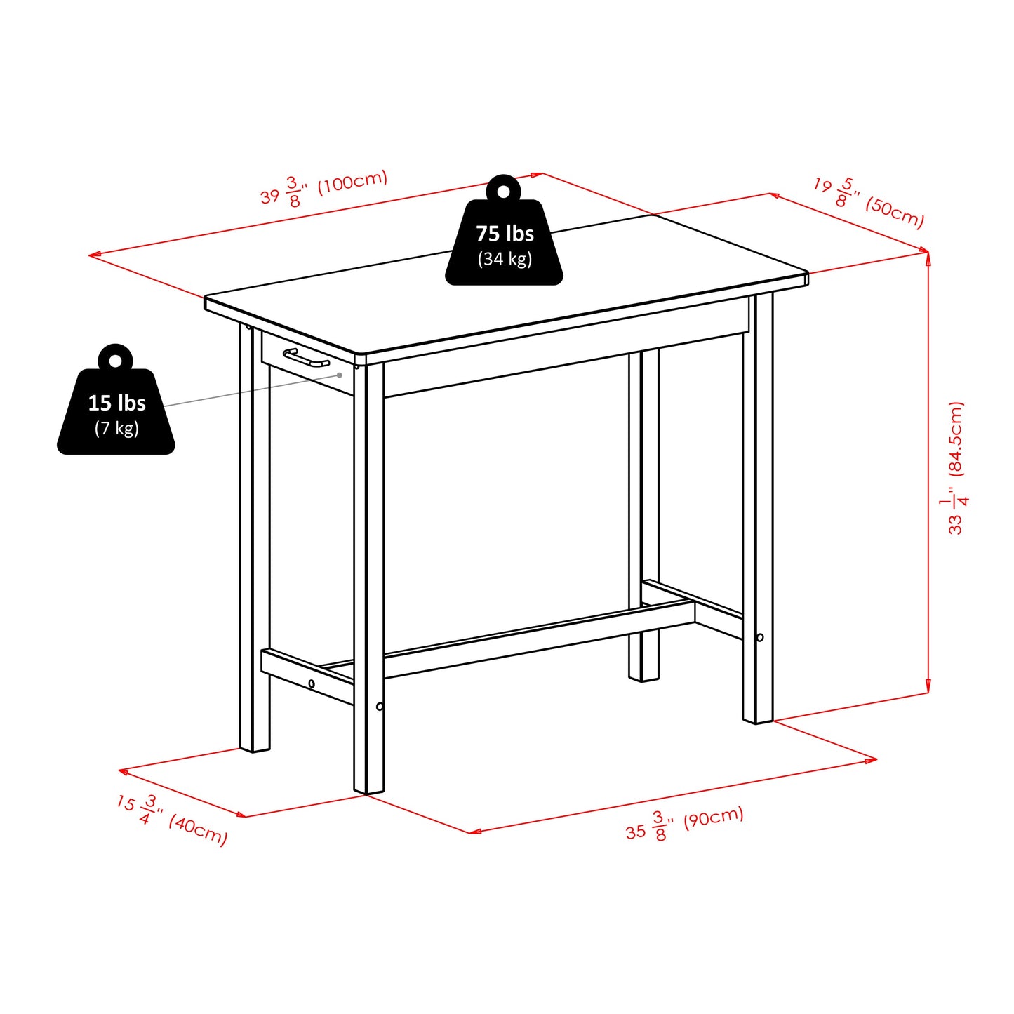 Sally 3-Pc Breakfast Table with Saddle Seat Counter Stools, Walnut