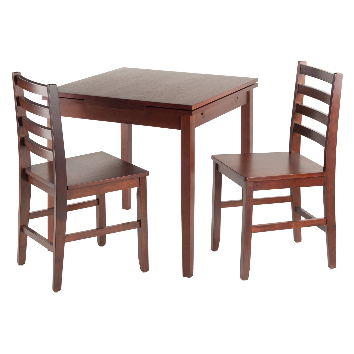 Pulman 3-Pc Dining Table with Ladder-back Chairs, Walnut A